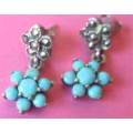 Sterling Silver 925 Turquoise and marcasite earrings