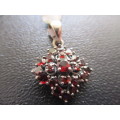 Sterling Silver  & Genuine Garnets Pendant