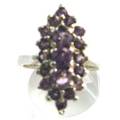 925 -Sterling Silver  and Genuine Amethysts Ring