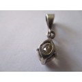 925 Sterling Silver and Genuine Citrine Pendant.