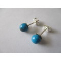 925 Sterling Silver  and Genuine Turquoise Studs/ Earrings