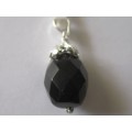 925 Sterling Silver and Black Onyx Pendant.