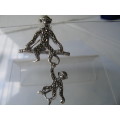 925 Sterling Silver and Marcasite `` Monchey x 2  `` Brooch