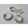 1 lot mix, 4 pieces, 925 Sterling Silver Earrings [price for all]