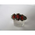 925 Sterling Silver  and genuine Garnets Ring