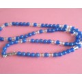Blue Agate and Crystal Necklace