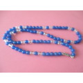 Blue Agate and Crystal Necklace