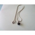 Sterling Silver chain and black onyx pendant on
