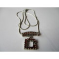925 Sterling Silver Chain and Garnet pendant /Necklace