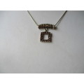 925 Sterling Silver Chain and Garnet pendant /Necklace