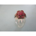 925 Sterling Silver and Genuine Rubies Ring