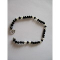 Sterling Siver Faceted Onyx and White Pearls Bracelet
