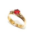 Brilliant Mexican Fire opal Ring in 9ct yellow gold