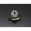 Enchanting Ceylon Blue Sapphire & Diamond Ring in 9ct Yellow Gold