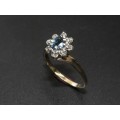 Enchanting Ceylon Blue Sapphire & Diamond Ring in 9ct Yellow Gold