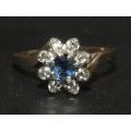 Enchanting Ceylon Blue Sapphire & Diamond Ring in 9ct Yellow Gold