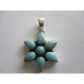 Sterling Silver & Genuine Turquoise Pendant