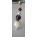 925 Sterling Silver , Pearls and Ganets Pendant
