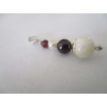 925 Sterling Silver , Pearls and Ganets Pendant