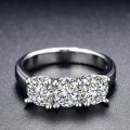 Simulated  2.25Ct triple Diamond Engagement Ring-Size7/O