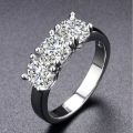 Simulated  2.25Ct triple Diamond Engagement Ring-Size7/O