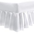 QUEEN-Fitted Valance Sheet with all around frill and 2 pillow cases *white color*