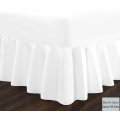 QUEEN -WHITE ONLY -FITTED SHEET + FRILL + TWO PILLOW CASES