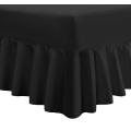 QUEEN VALANCE -BLACK ONLY -COMBO SHEET + FRILL + TWO PILLOW CASES