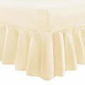 QUEEN-Fitted Valance Sheet with all around frill and 2 pillow cases *cream color*