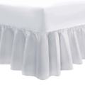 QUEEN-Fitted Valance Sheet with all around frill and 2 pillow cases *WHITE color*