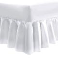 DOUBLE Fitted Valance Sheet with all around frill and 2 pillow cases *WHITE color*