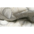 COMFORTER SET -QUEEN bed 5PIECE silver n white*** EQUISITE QUALITY*** SATIN FINISH