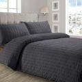 Luxury Arrivals stunning*Charcoal*WOW*Seersucker**Ruffle-Pleated-Duvet Cover Set*charcoal grey