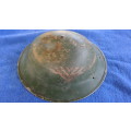 WW 2 Military Old Metal Helmet with inner (Name & Rank on helmet)