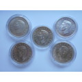 BID PER COIN -  FIVE 1952 SILVER CROWNS, LOVELY CONDITION AS PER SCANS.SOME COULD BE AUNC.