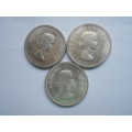 BID PER COIN -  THREE 1956 SILVER CROWNS, LOVELY CONDITION AS PER SCANS.