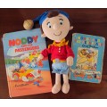 Collection of NODDY, 2 old books Enid Blyton and Noddy plush with label (books age wear & tear)
