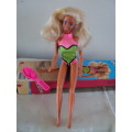 Vintage Mattel Barbie RIVIERA 1989 in orig costume with bendable legs, twist waist, orig box VGC