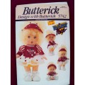 Sew a cute cloth doll, face transfer included Butterick 5742(cut sewing pattern) 1991 vintage
