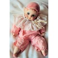 Hand crafted MOP pink Flower Pixie porcelain doll, pink flower outfit