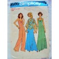 Vintage Halter dress or jumpsuit & poncho Simplicity 6939 Size 12 (87cm) part cut, env wear & tear