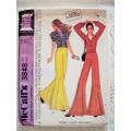 Vintage McCall's 3848 WOW...BELL BOTTOMS!! Size 12 (87cm bust) incomplete jkt facing missing