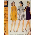 60's Vintage Dress long/short sleeves McCall's 8959 Size 12 (81cm)  **Complete & checked