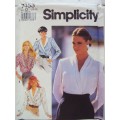 Blouse with collar/sleeve variation Simplicity 7453 Size 12-16 **Uncut factory folded VGC 90's Vinta