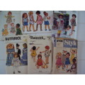 Job Lot "BB" of 9x Toddler kids sewing patterns (cut, not checked) -