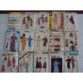 JOB LOT #35 VINTAGE Ladies assortment of 15 x sewing patterns (cut, not checked)