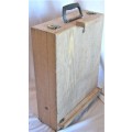 WOODEN LAPTOP BOX EASEL IN GOOD CONDITION - COMPARTMENTS IN  BOX ARE MISSING - 400 X 300 X 100 MM