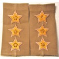 OLD SADF PAIR OF EMBROIDERED SLIP-ON CAPTAINS RANK IN GOOD USED CONDITION