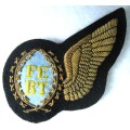 OLD SAAF BULLION WIRE EMBROIDERED FLIGHT ENGINEER WING IN UNUSED CONDITION