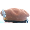 ADMINISTRATION SERVICES CORP BERET WITH BADGE AND BALKIE SIZE 52 DATED 1977/78 IN GOOD CONDITION